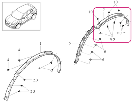 Rear MUDGUARD WIDENER Rear Right Volvo 80001690 (OEM)