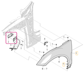 FENDER CARRIER Upper Right Volvo 80009037