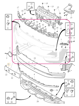 BUMPER COVER Main Volvo 80010944 (OEM)